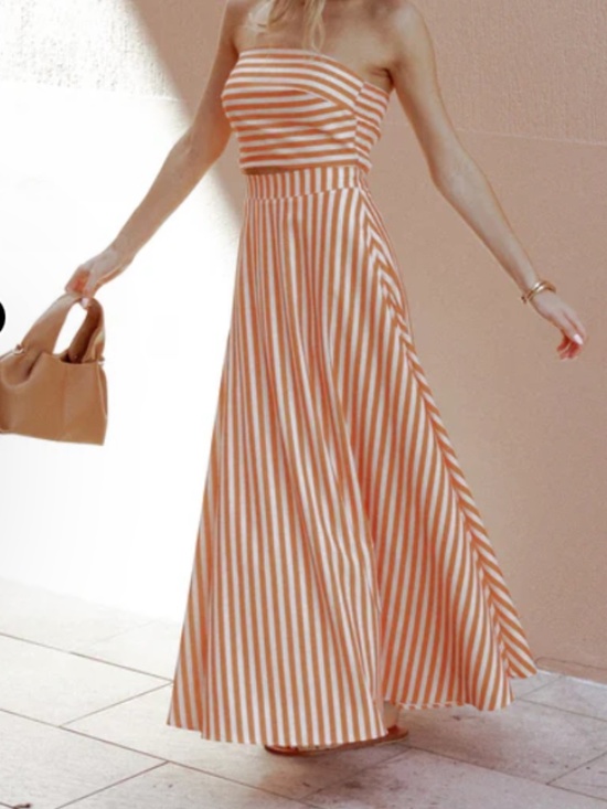 Petal & Pup Dresses & Skirts - Serafina Two Piece Set. Size M. Range and Beige Striped skirt and top NWT